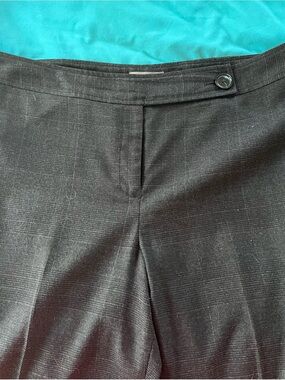 Ann Taylor Gray/Black Glen Plaid Textured Signature Fit Pants